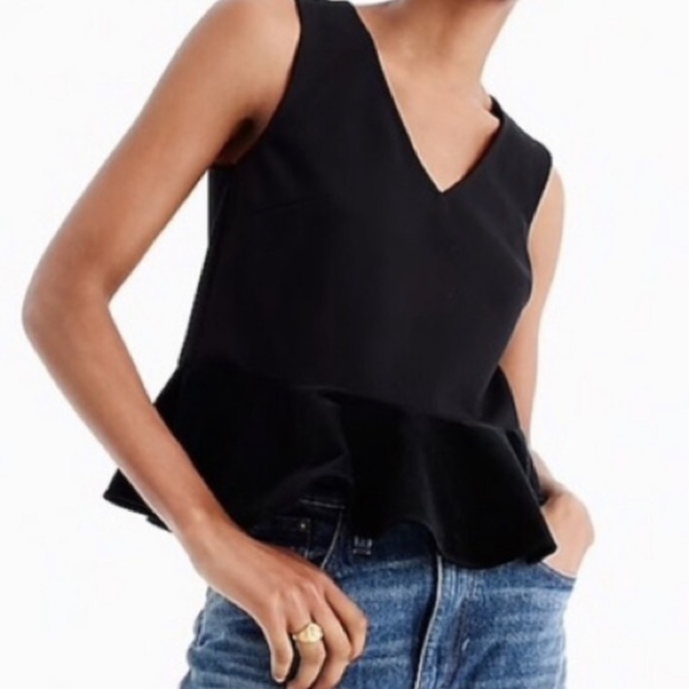 J. Crew peplum velvet top